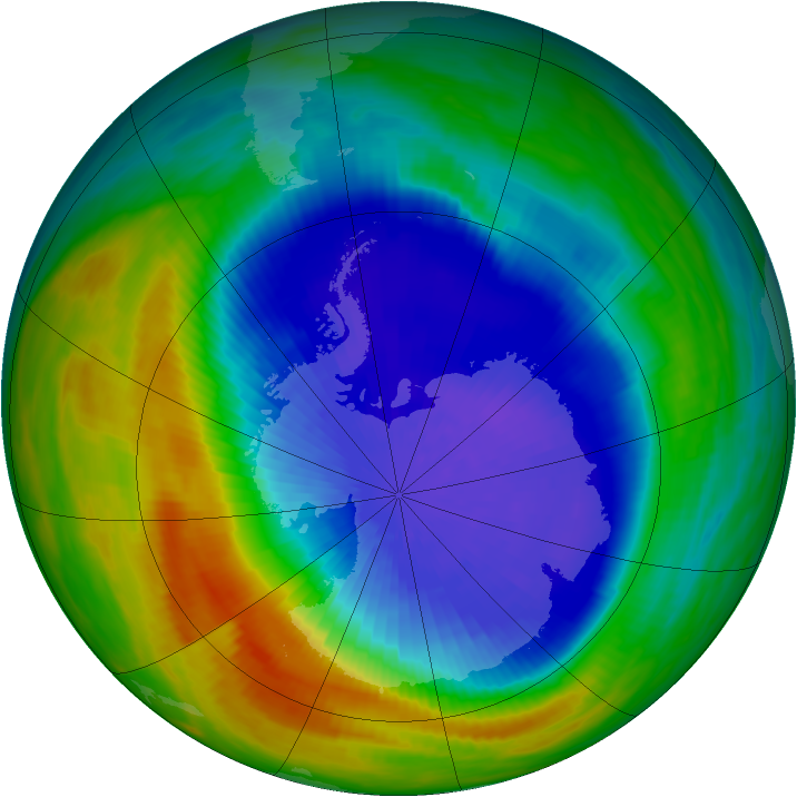 Antarctic ozone map for 28 September 1990